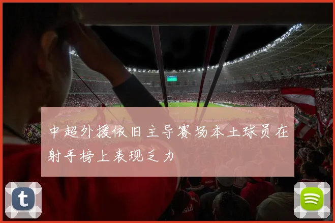 中超外援依旧主导赛场本土球员在射手榜上表现乏力